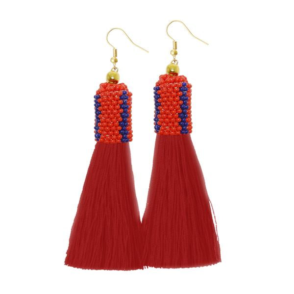Jeweljunk Red Thread Gold Plated Earrings - 1310943E