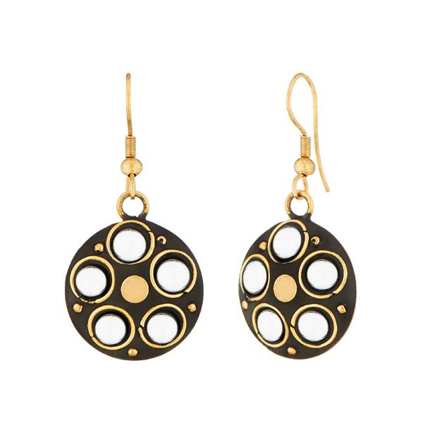 Jeweljunk White Gold Plated Dangler Earrings - 1308329F