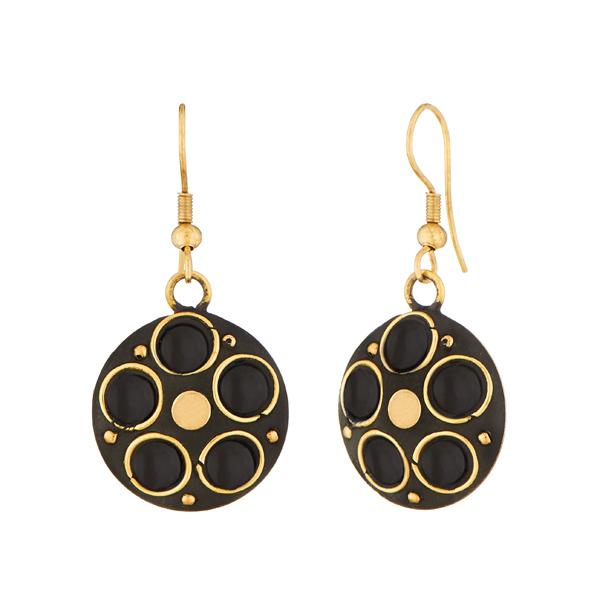 Jeweljunk Gold Plated Purple Beads Dangler Earrings - 1308329H