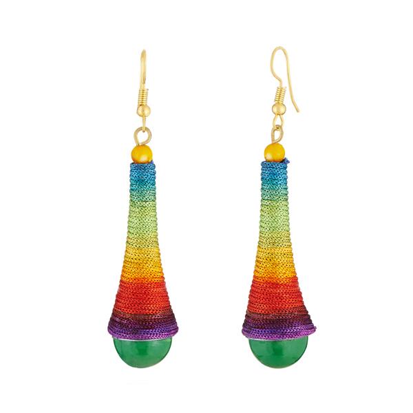 Jeweljunk Multicolor Gold Plated Thread Earrings - 1308320I