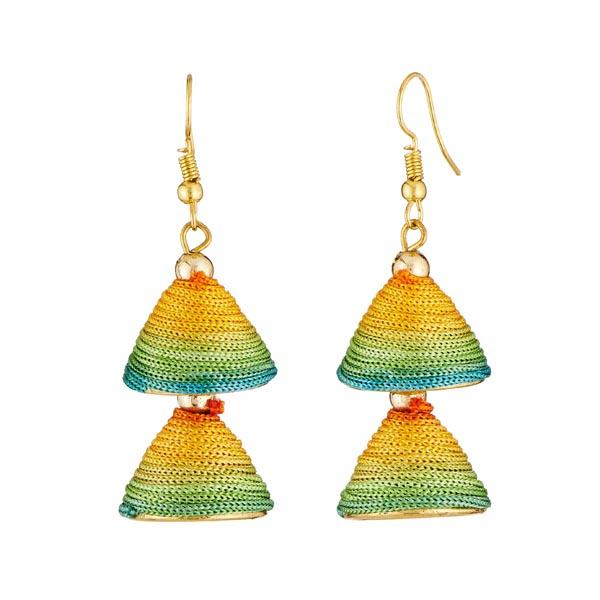 Tip Top Fashions Multicolor Gold Plated Thread Earrings - 1309016O