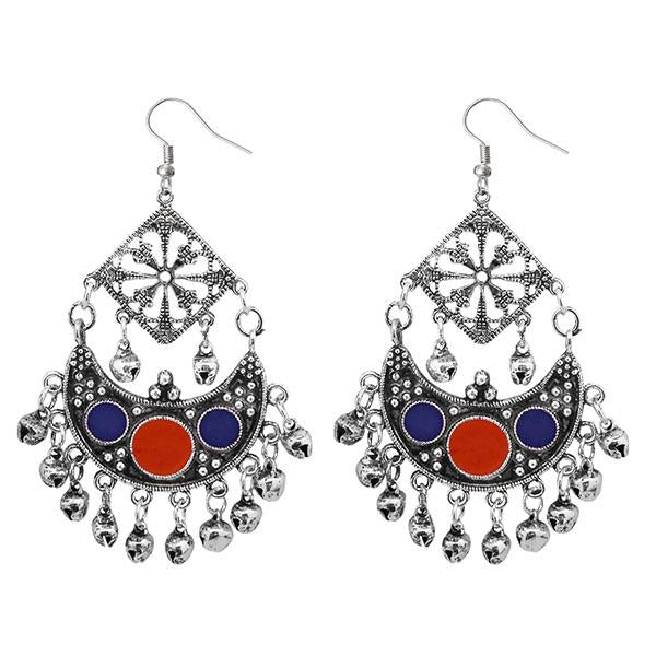 Jeweljunk Rhodium Plated Afghani Earrings - 1311034M