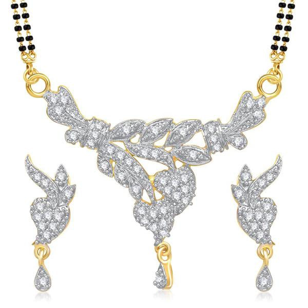 Morini Gold Plated American Diamond Mangalsutra Set - 1500603