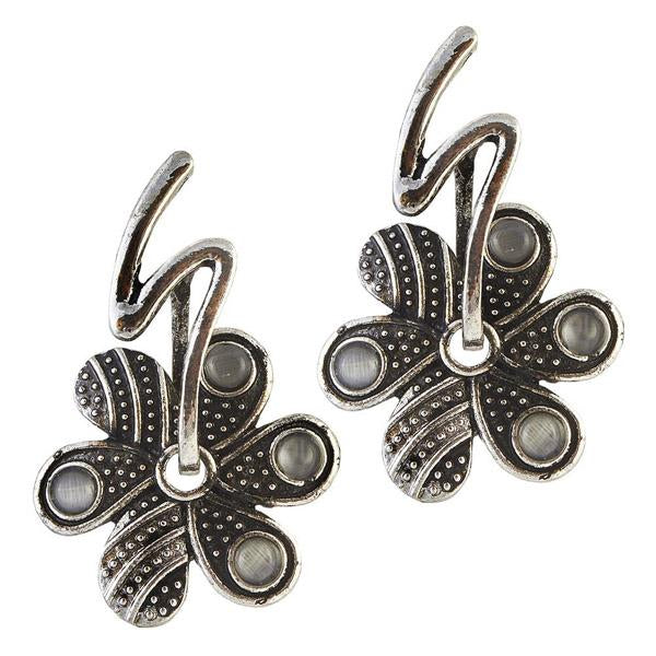 The99Jewel Black Oxidised Dangler Earring - 1306531