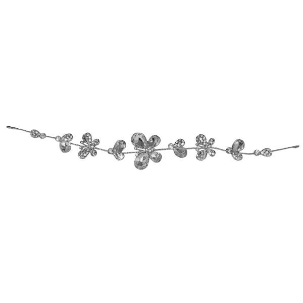Apurva Pearls Stone Silver Plated Butterfly Design Hair Brooch - 1502203B