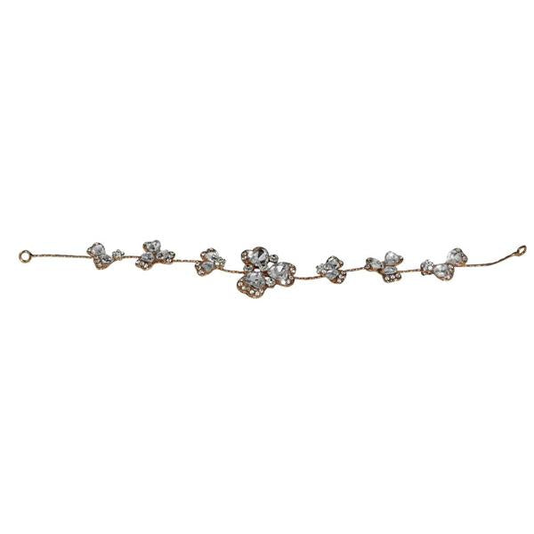 Apurva Pearls Stone Gold Plated Floral Design Hair Brooch - 1502204A
