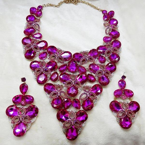 Yoona Purple AAA Crystal Stone Necklace Set 1108215C – JewelEMarket