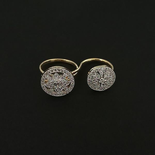 Labono Art Gold Plated AD Stone Double Ring - FAW0029