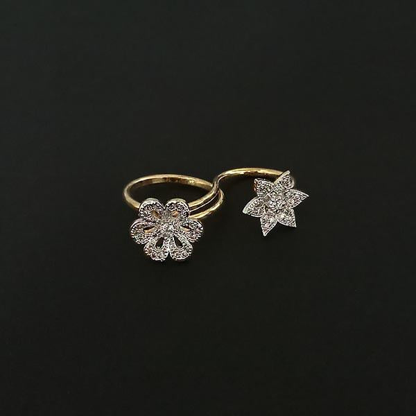 Labono Art AD Stone Gold Plated Double Ring - FAW0033