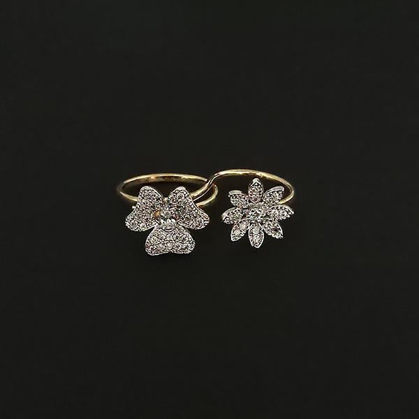 Labono Art AD Stone Gold Plated Double Ring - FAW0037