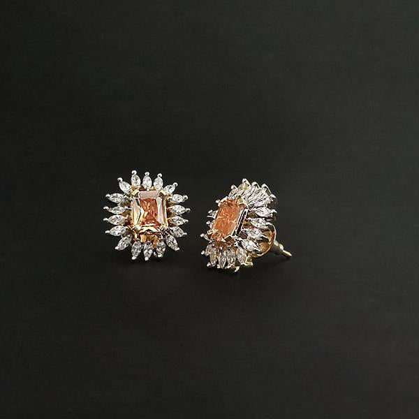 Labono Art AD Stone Gold Plated Stud Earrings - FAW0041C
