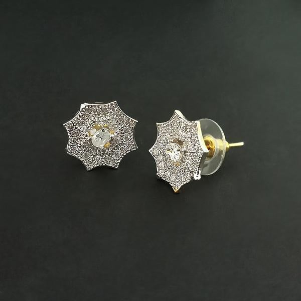Labono Art Gold Plated AD Stone Stud Earrings - FAW0043