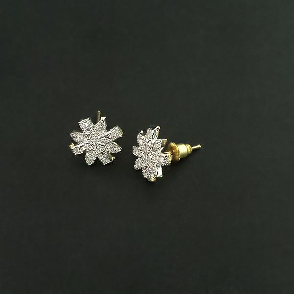 Labono Art Gold Plated AD Stone Stud Earrings - FAW0044