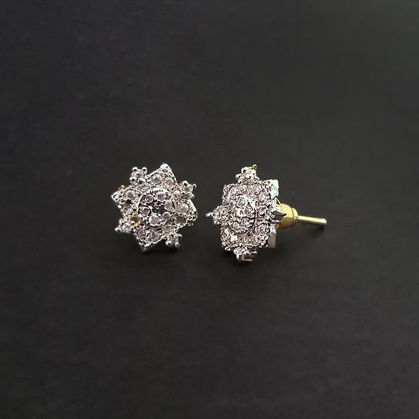 Labono Art AD Stone Rhodium Plated Stud Earrings - FAW0047