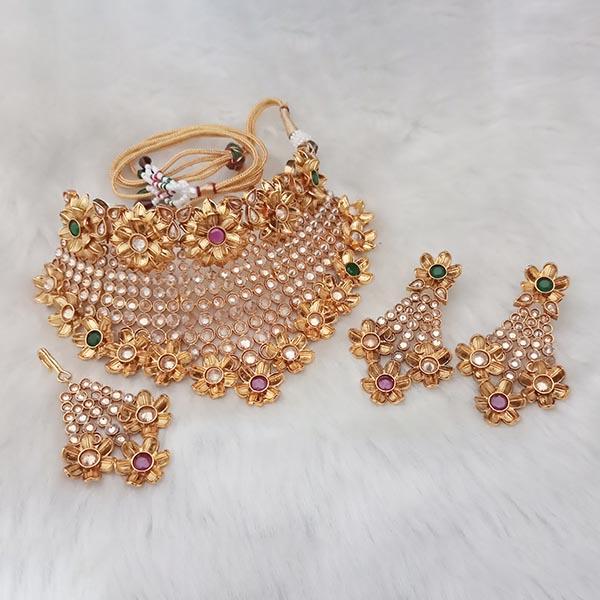 Nikita Arts AD Stone Copper Necklace Set With Maang Tikka - FBJ0007D