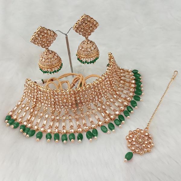 Nikita Arts AD Stone Copper Necklace Set With Maang Tikka - FBJ0008C