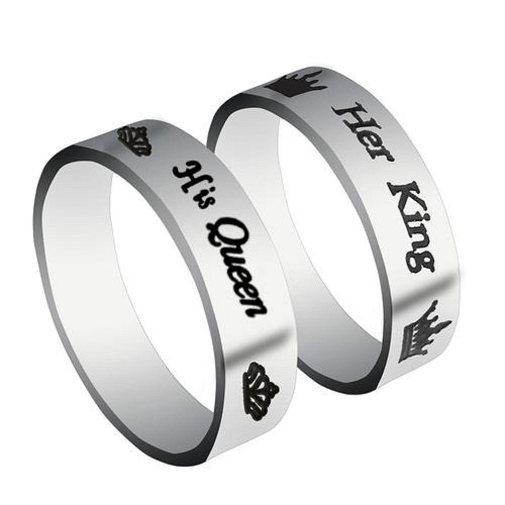 Etnico Platinum-Plated Couple Ring (Men And Women) (Pack of 2) - FL183CO