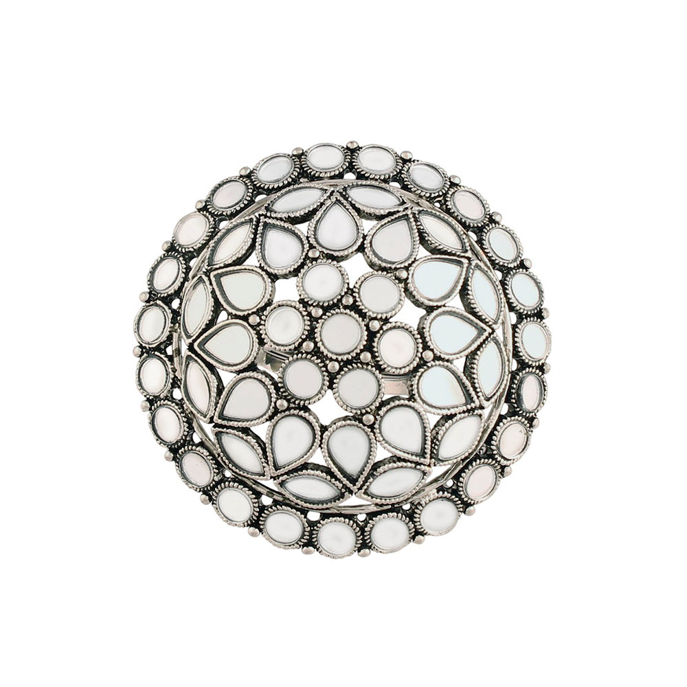 Etnico Silver-Plated Brass Adjustable Ring (Women)