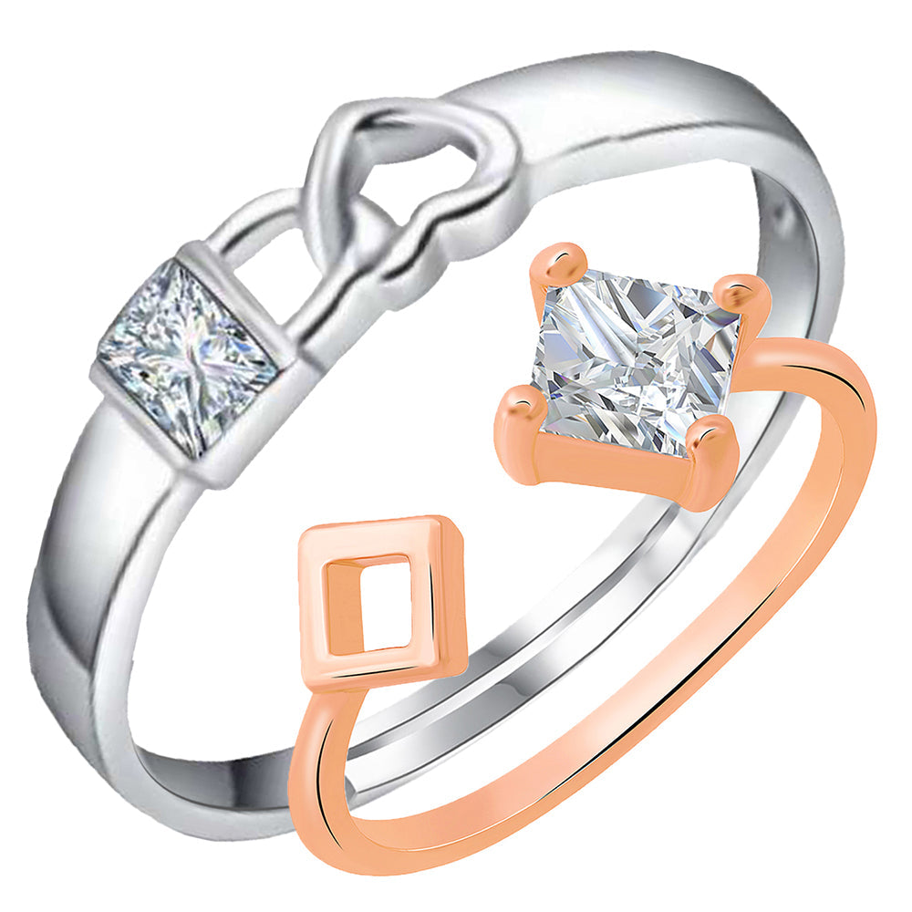 Fashion 3D Love Heart Diamond Ring Holder Square PU Leather Case