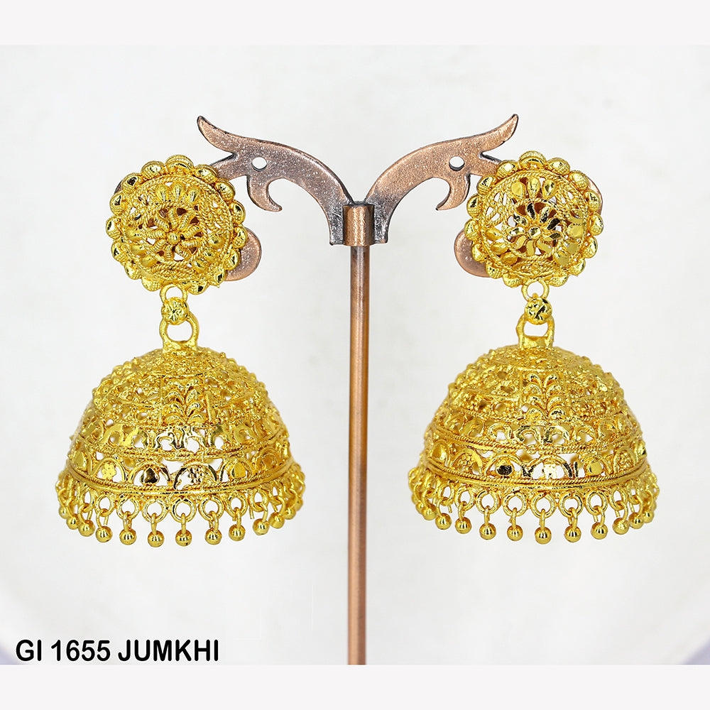 Mahavir Gold Plated Jhumki Earrings