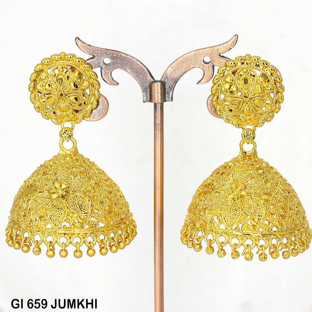 Mahavir Gold Plated Jhumki Earrings