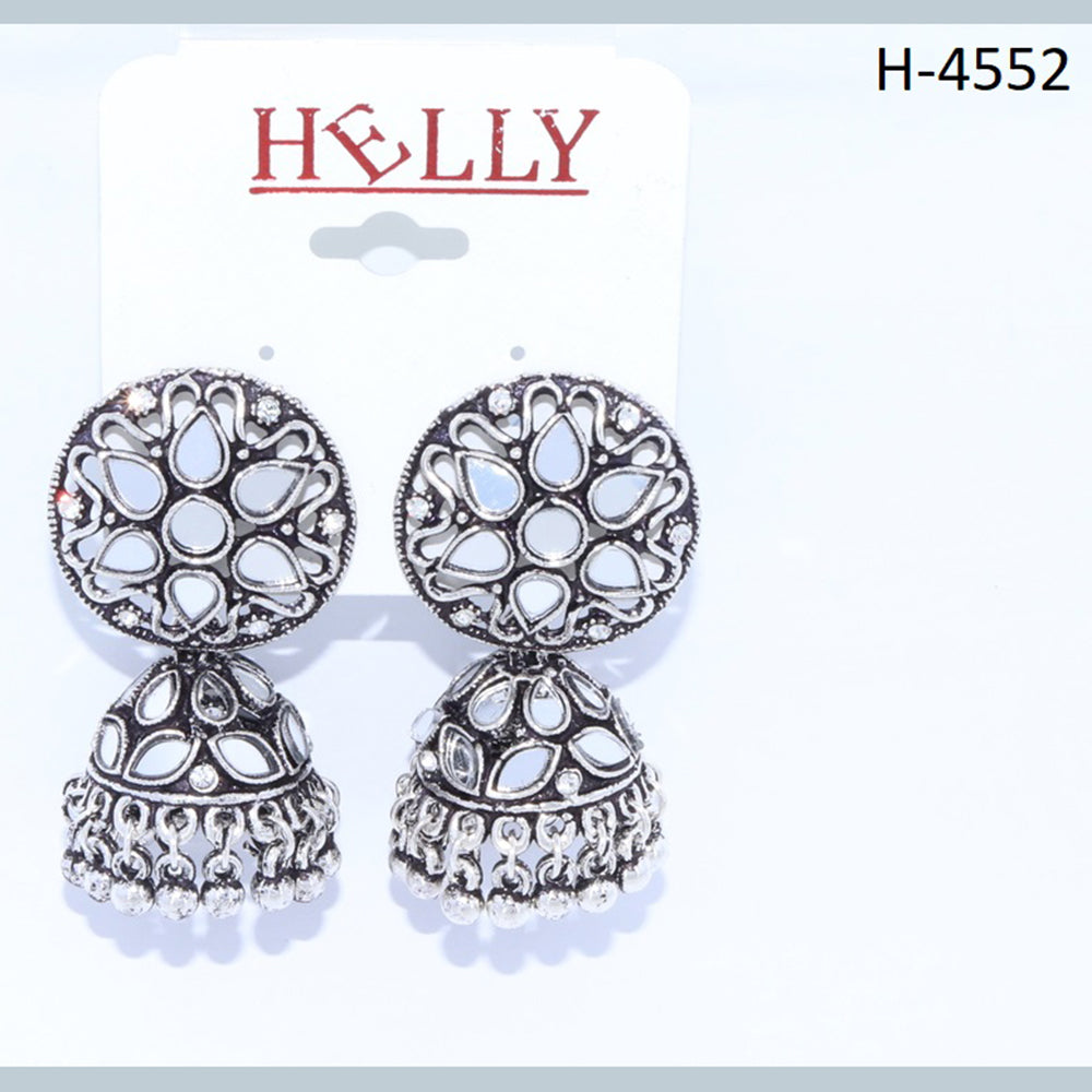 Corbeda Fashion Oxidised plated Mirror Jhumki Earrings