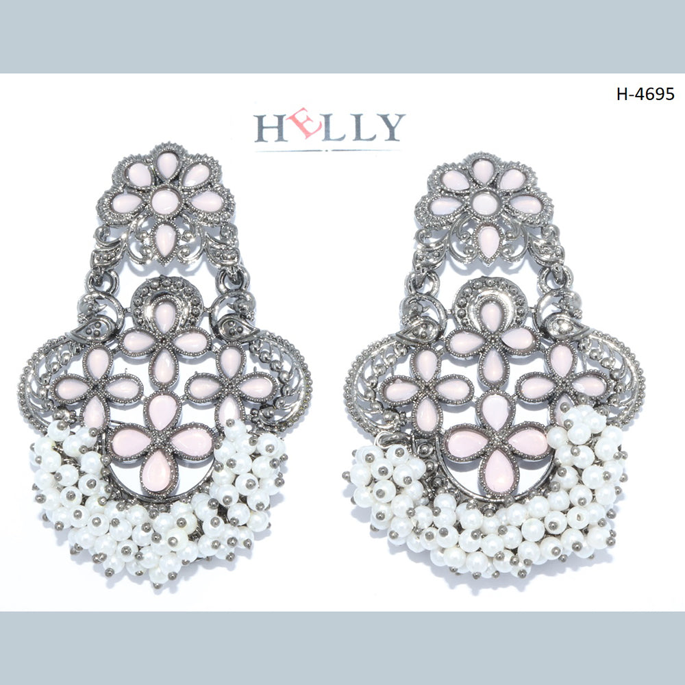 Corbeda Fashion Oxidised plated Assorted Color Mirror Jhumki Earrings