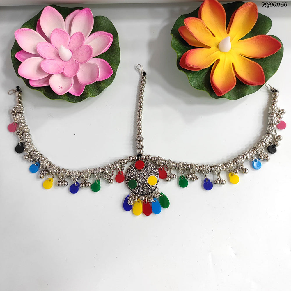 Heera Jewellers Oxidised Silver Plated Maang Tikka - HJACC146