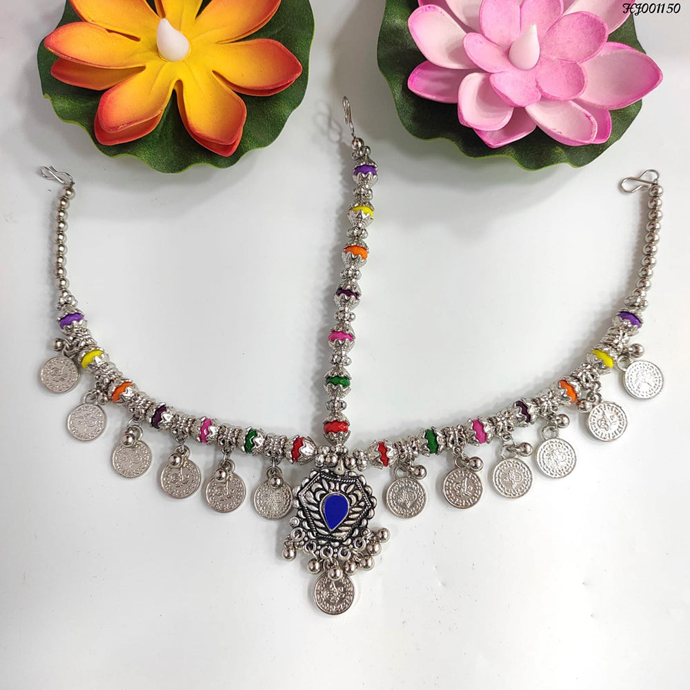 Heera Jewellers Oxidised Silver Plated Maang Tikka - HJACC148