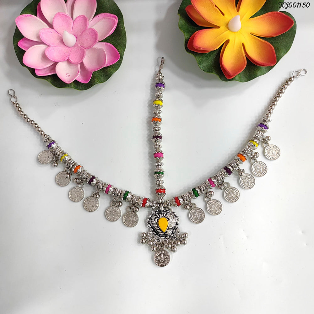 Heera Jewellers Oxidised Silver Plated Maang Tikka - HJACC149