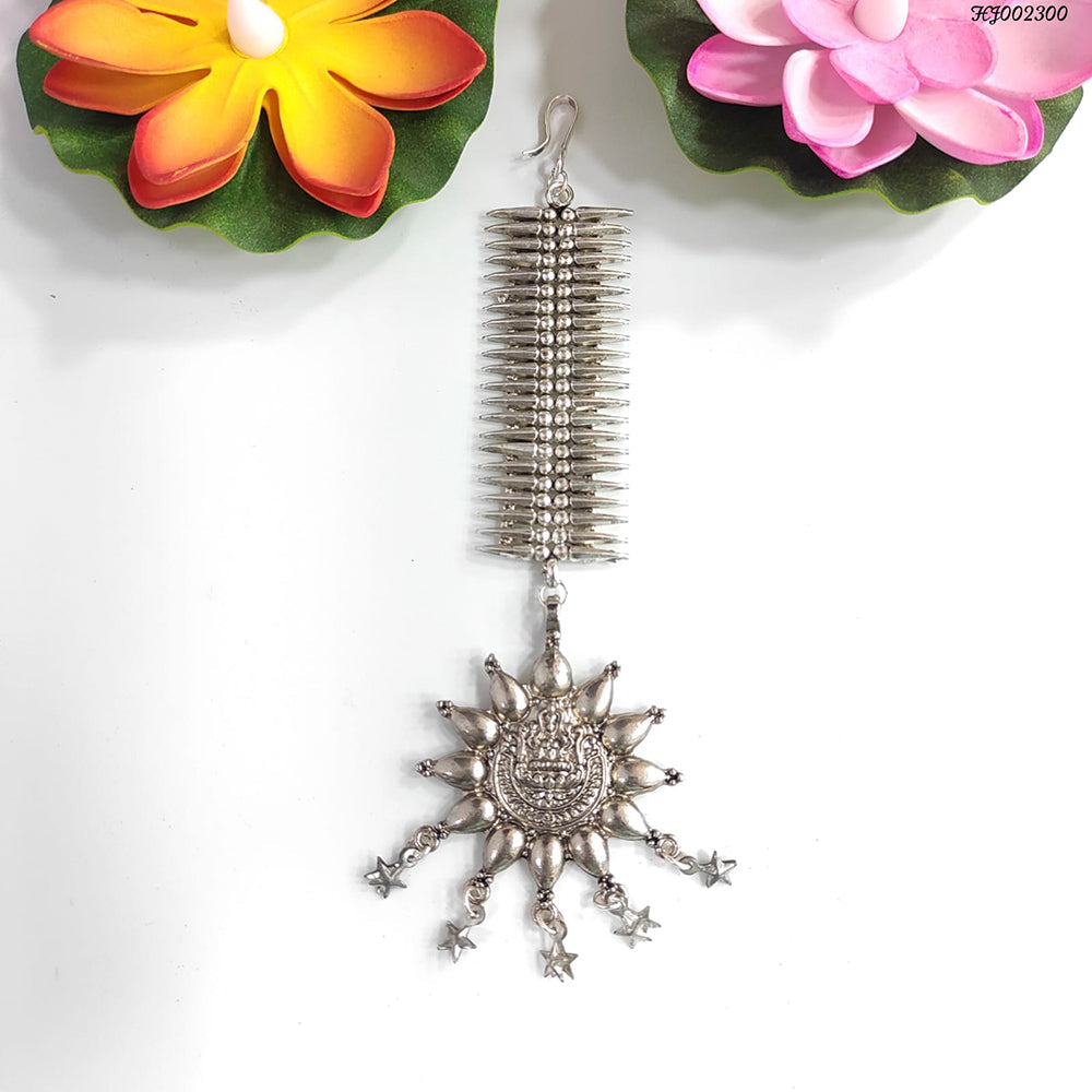 Heera Jewellers Oxidised Silver Plated Maang Tikka - HJACC157