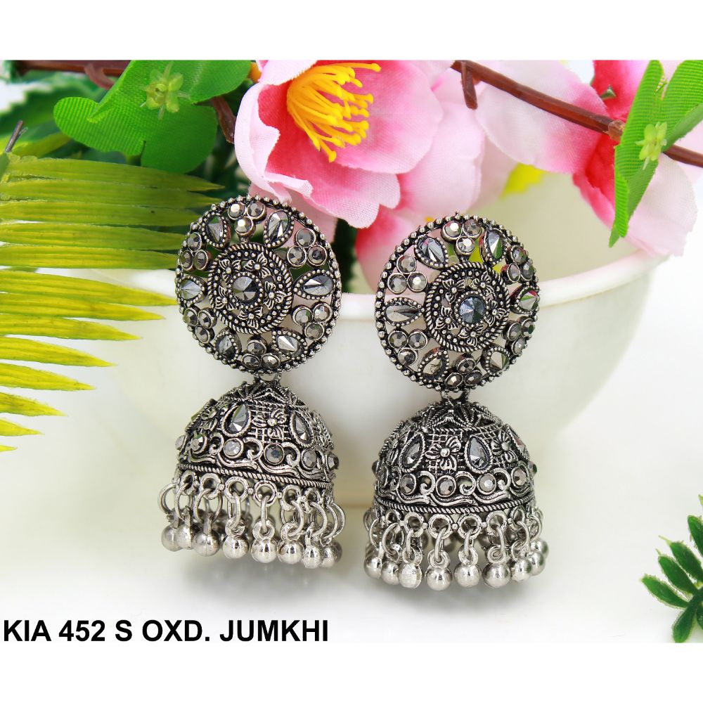 Mahavir Silver Plated Jhumki Earrings - KIA Jumkhi 452