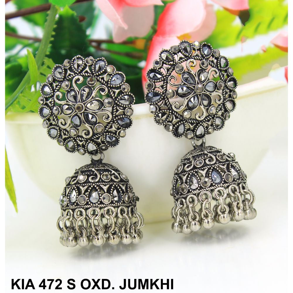 Mahavir Silver Plated Jhumki Earrings - KIA Jumkhi 472