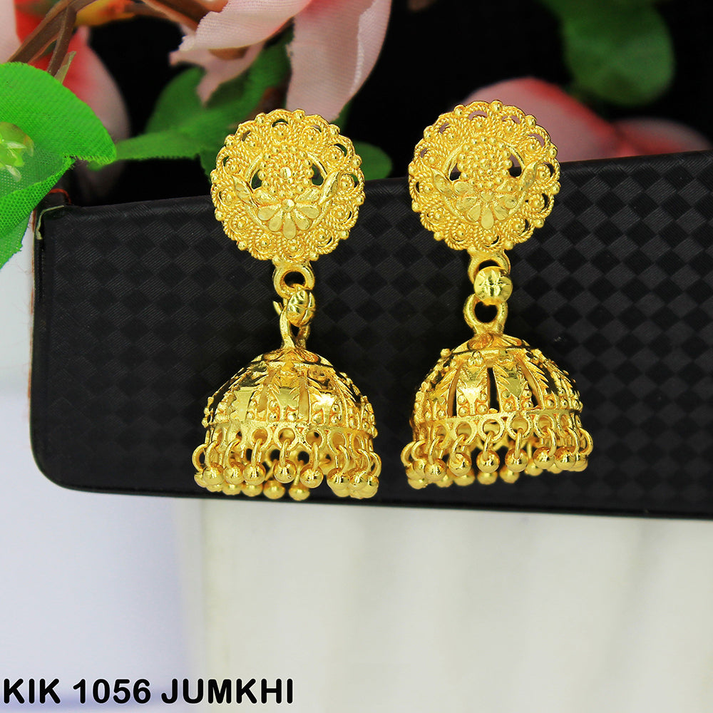 Mahavir Dye Gold Jhumki Earrings