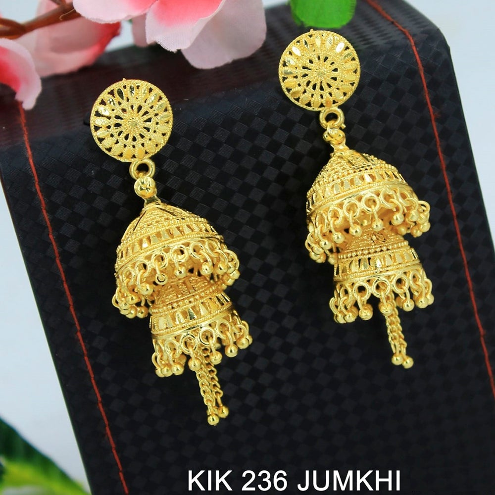 Mahavir Forming Gold Plated Jhumki Earrings - KIK 236 Jumkhi