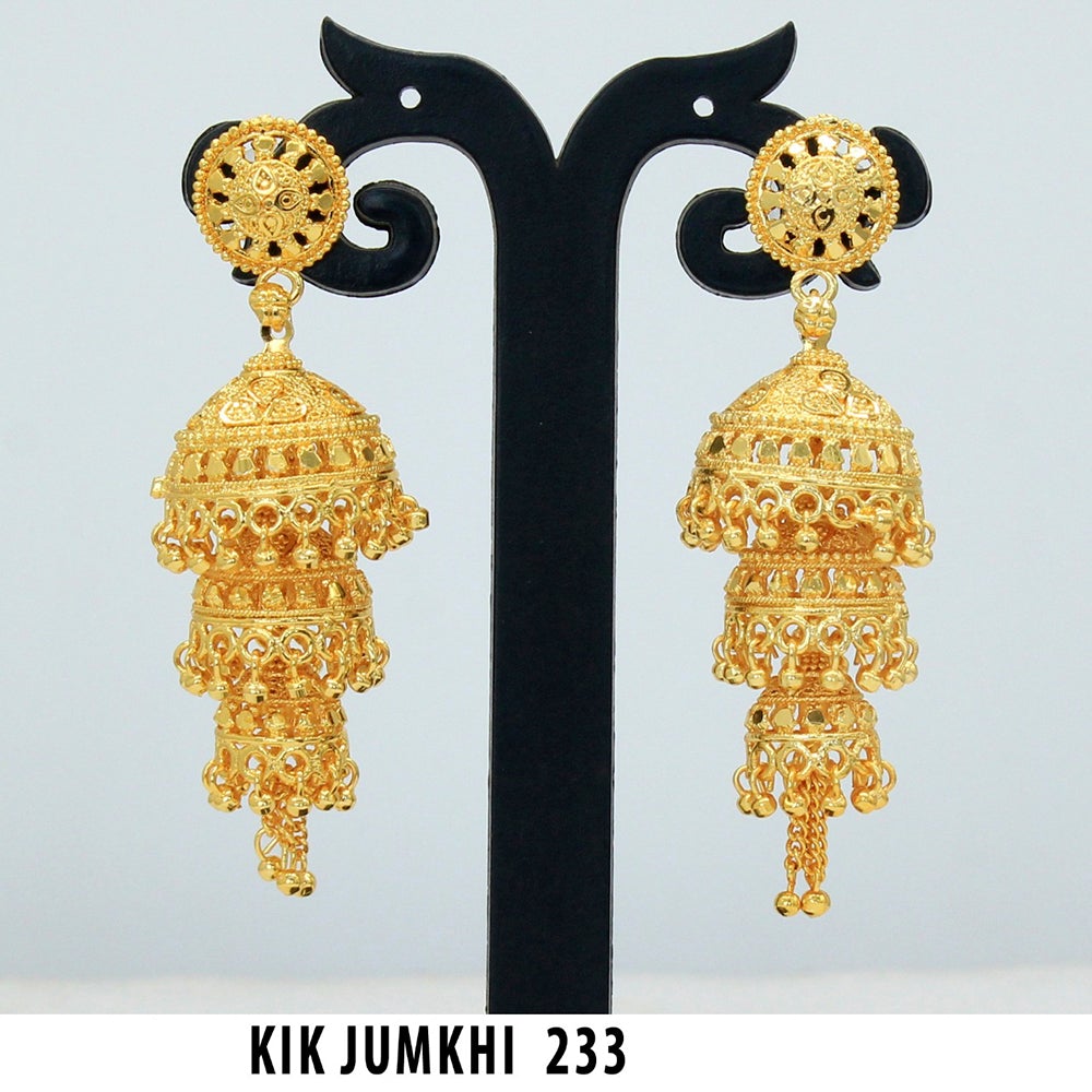 Mahavir Forming Gold Plated Jhumki Earrings - KIK Jumkhi 233