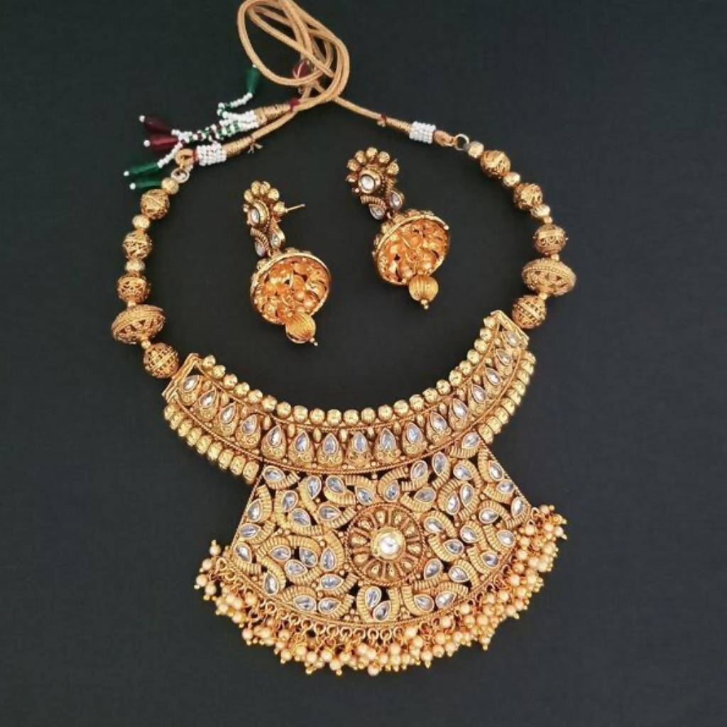 Ganpati Arts Stone Copper Necklace Set