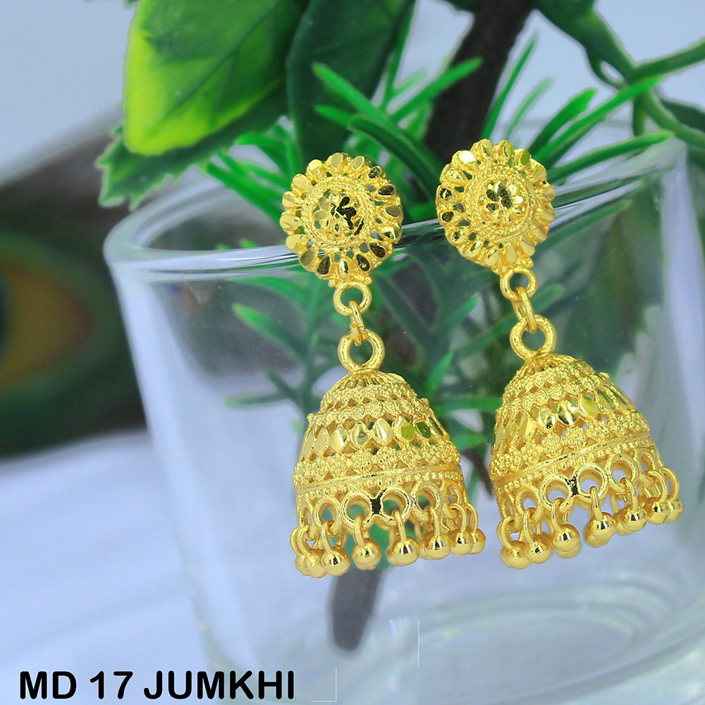 Mahavir Dye Gold Jhumki Earrings