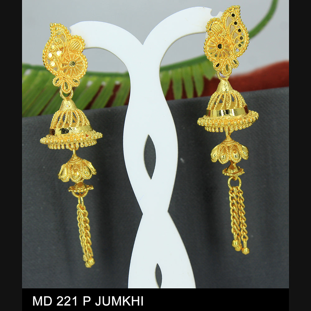 Mahavir Dye Gold Jhumki Earrings