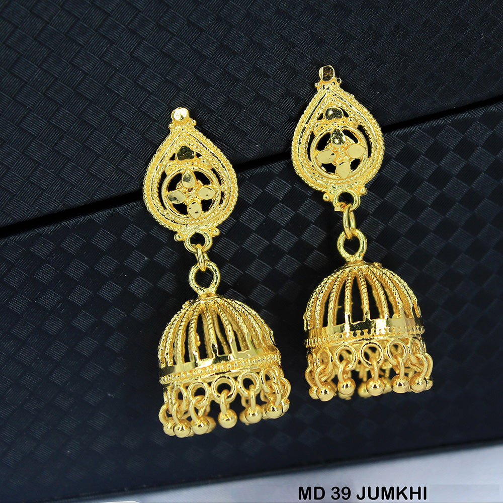 Mahavir Dye Gold Jhumki Earrings
