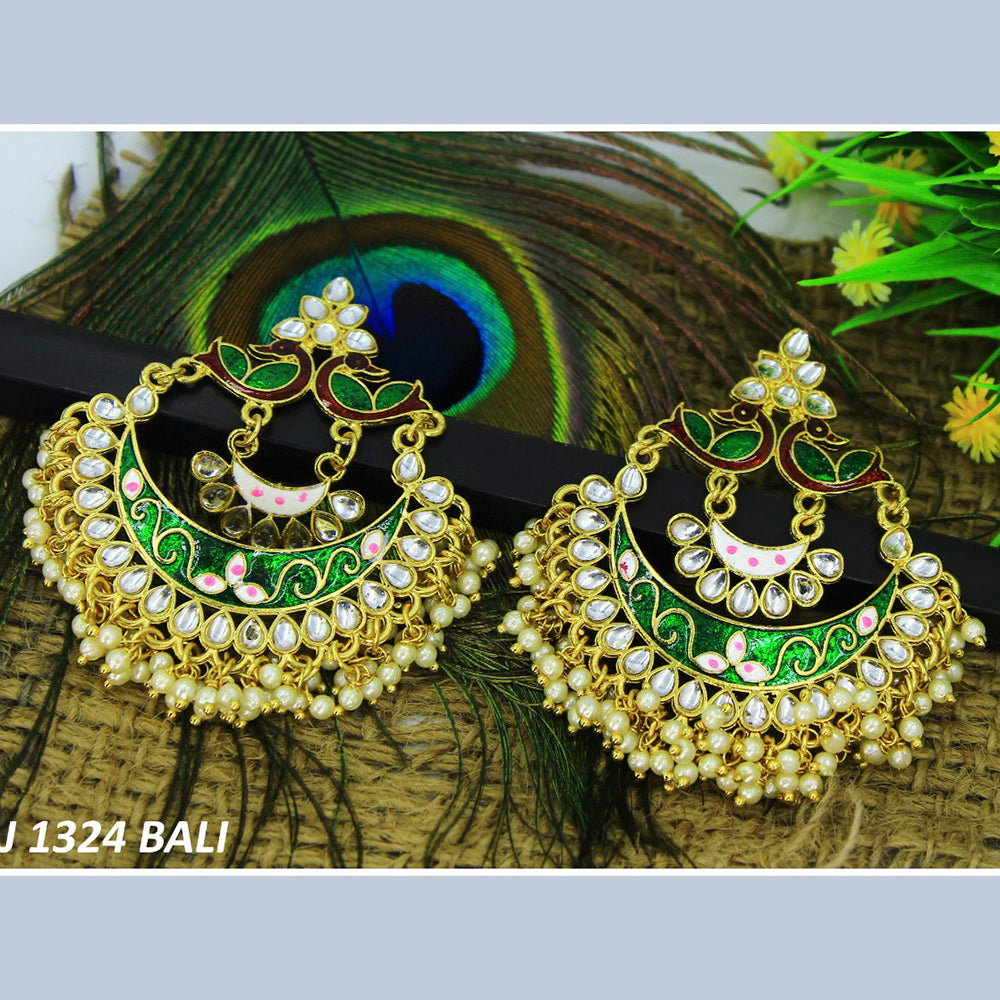 Mahavir Gold Plated Meenakari And Kundan Designer Dangler Earrings