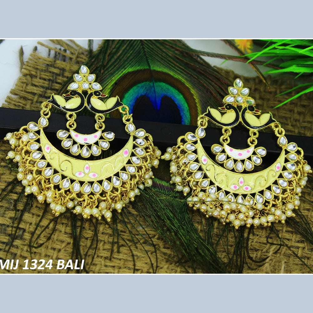 Mahavir Gold Plated Meenakari And Kundan Designer Dangler Earrings