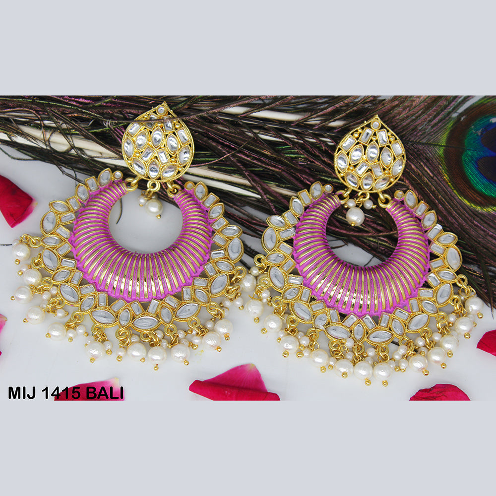 Mahavir Gold Plated Designer Dangler Earrings - MIJ 1415 BALI