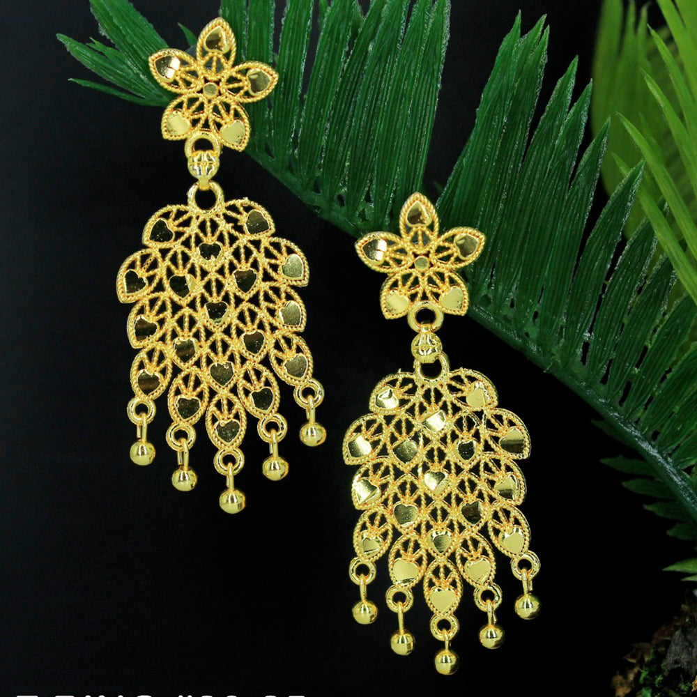 Mahavir Forming Gold Plated Dangler Earrings