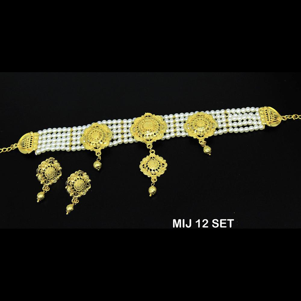 Mahavir Forming Gold Necklace Set - MIJ 12 SET