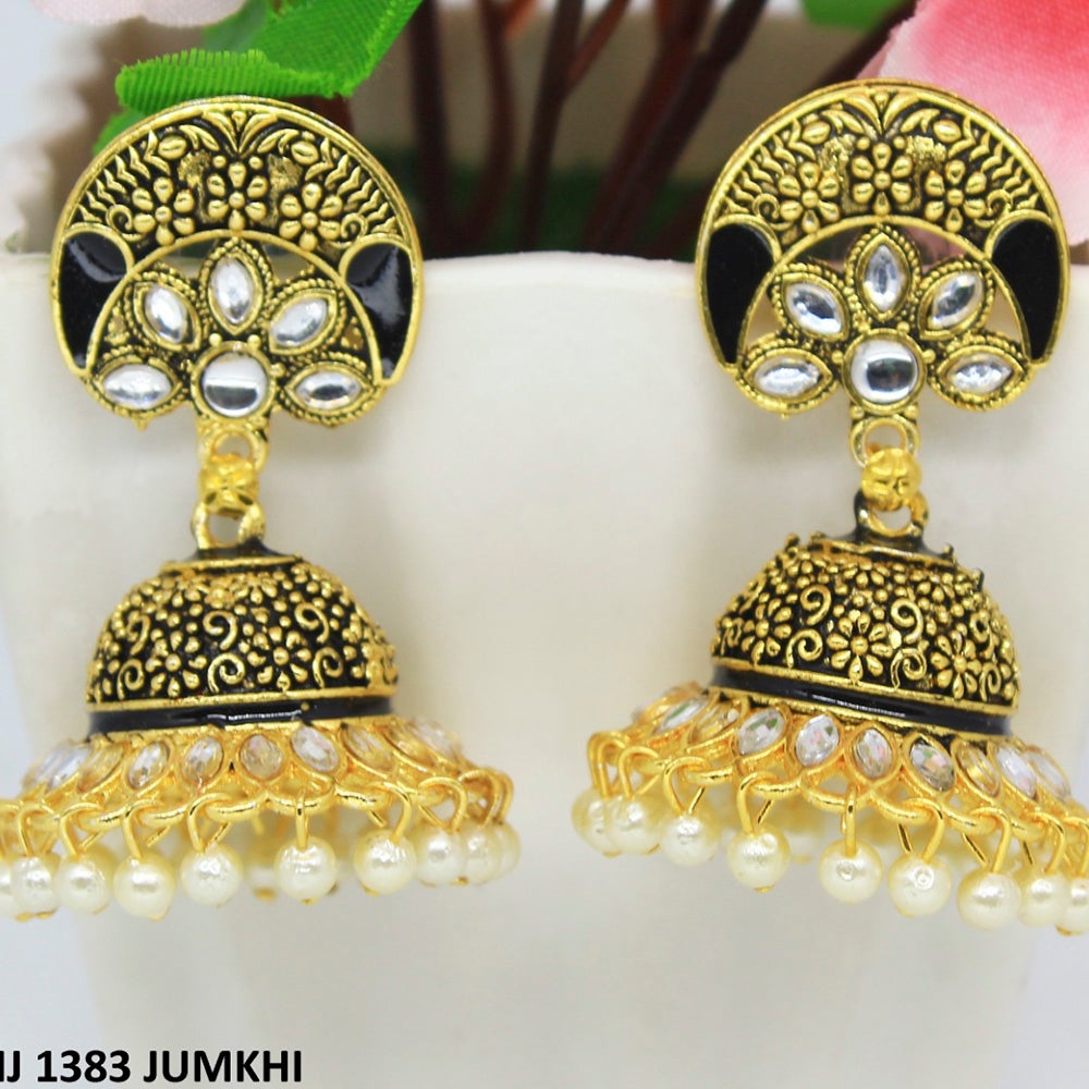 Mahavir Gold Plated Meenakari And Kundan Designer Jhumki Earrings - MIJ 1383 Jumkhi