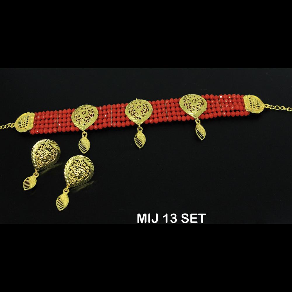 Mahavir Forming Gold Necklace Set - MIJ 13 SET