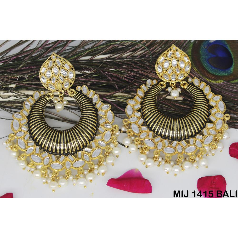 Mahavir Gold Plated Designer Dangler Earrings - MIJ 1415 BALI
