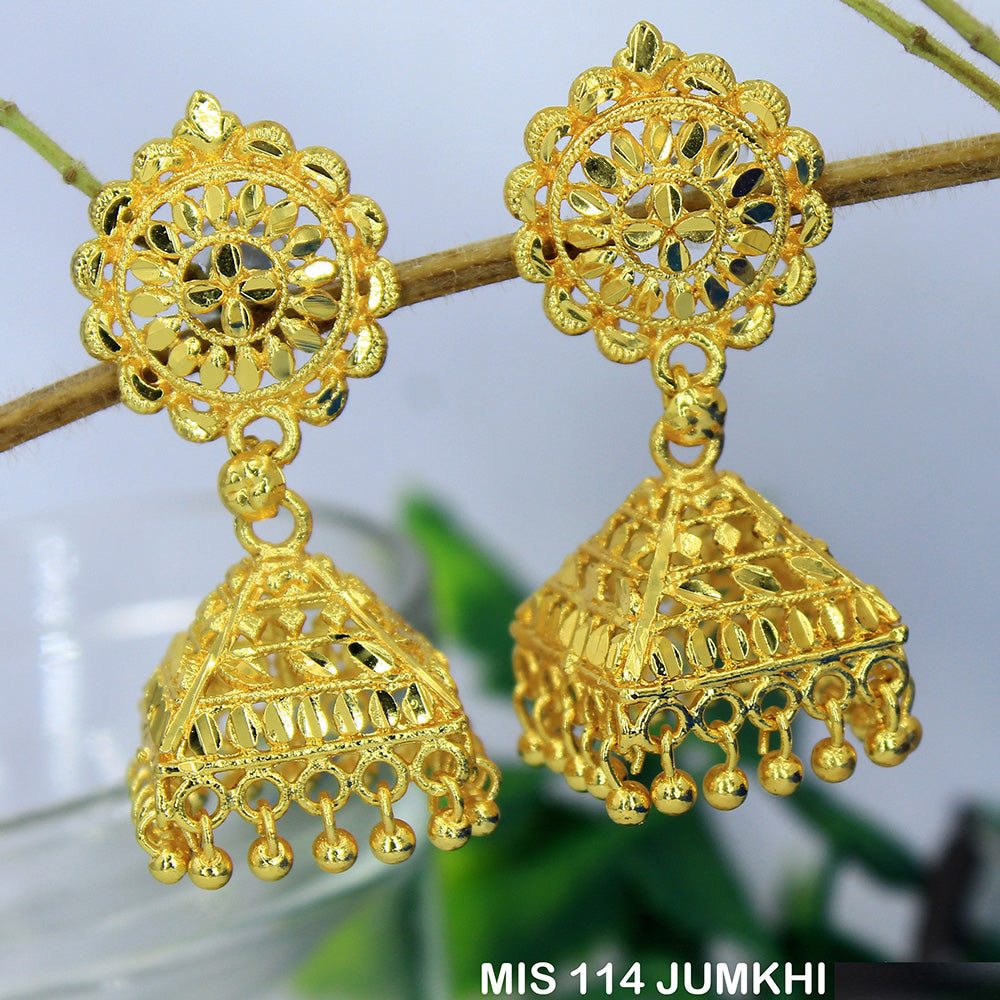 Mahavir Dye Gold Jhumki Earrings