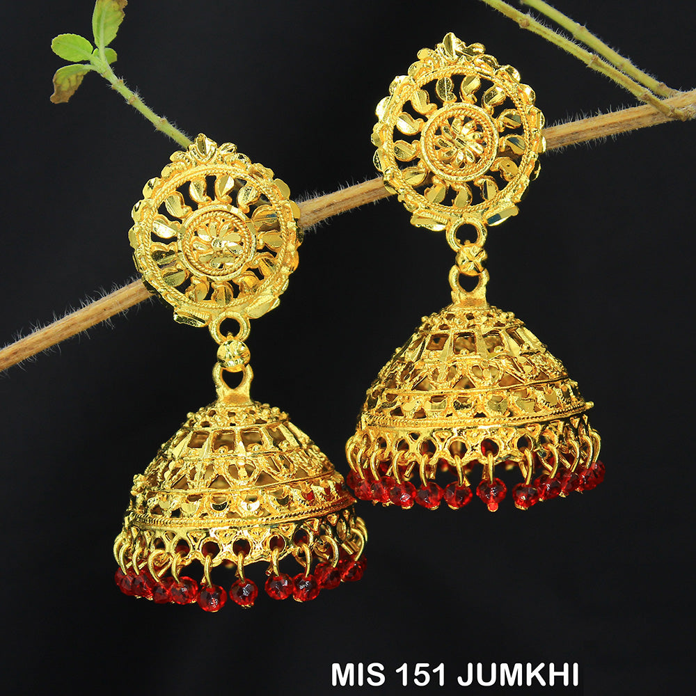 Mahavir Dye Gold Jhumki Earrings